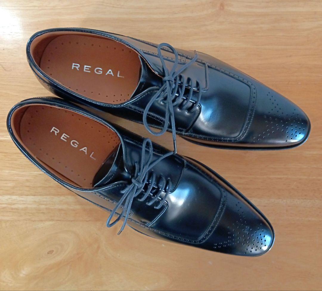 極美品◆REGAL リーガル 319R メダリオン ブラック レザー 25cm