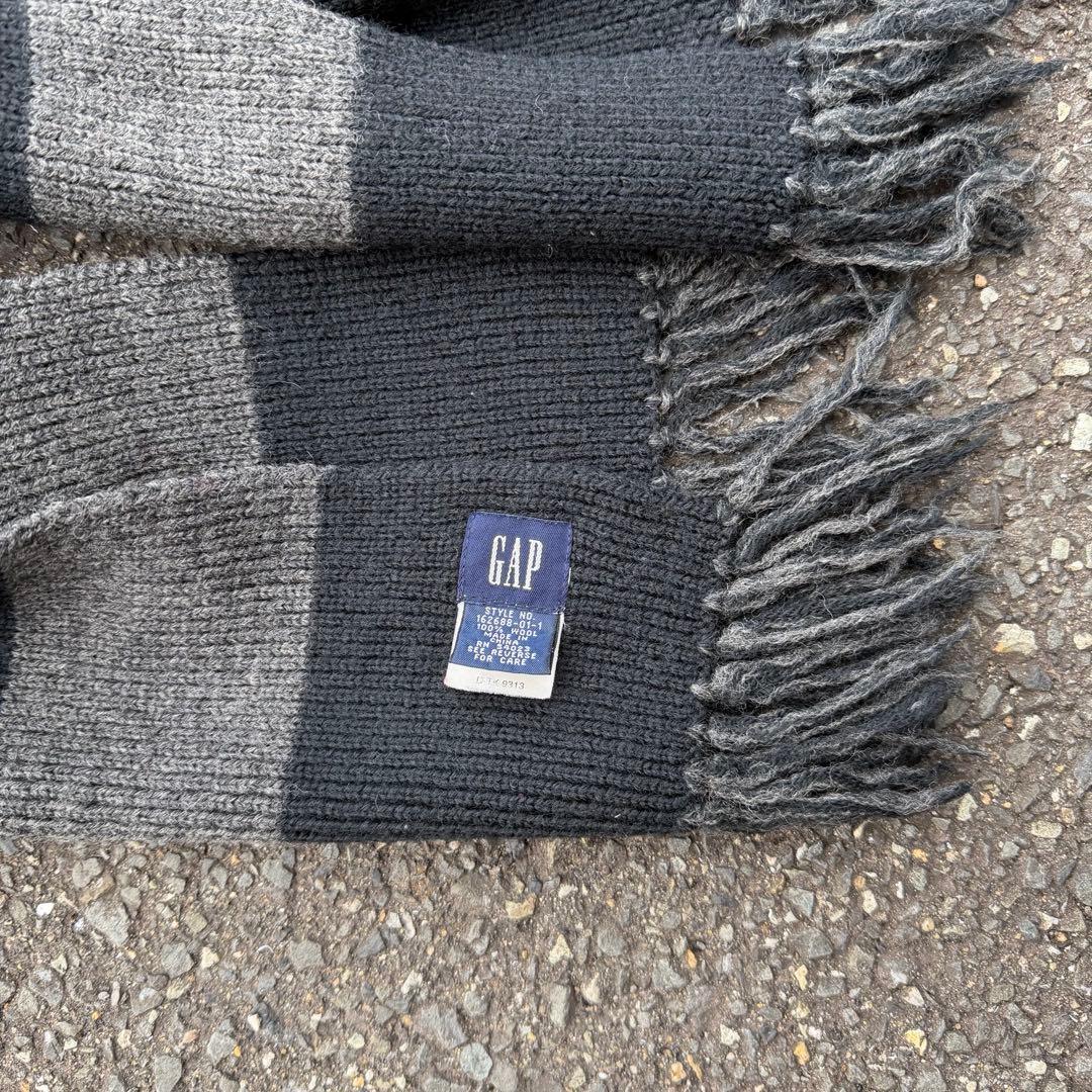 90s old gap ブラック ボーダー マフラー アーカイブ cityboy