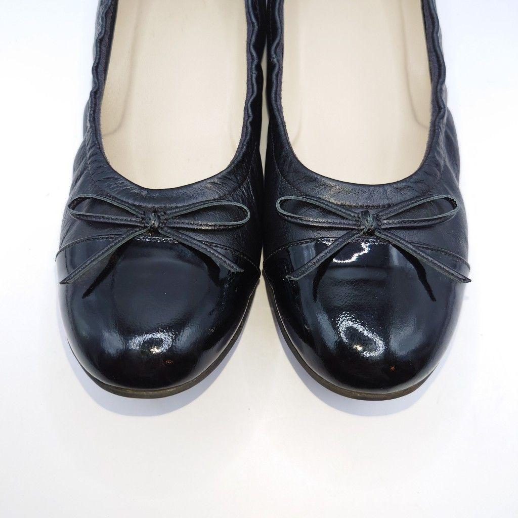 美品 ASICS pedala パンプス 24.5 EE 黒 バレエシューズ