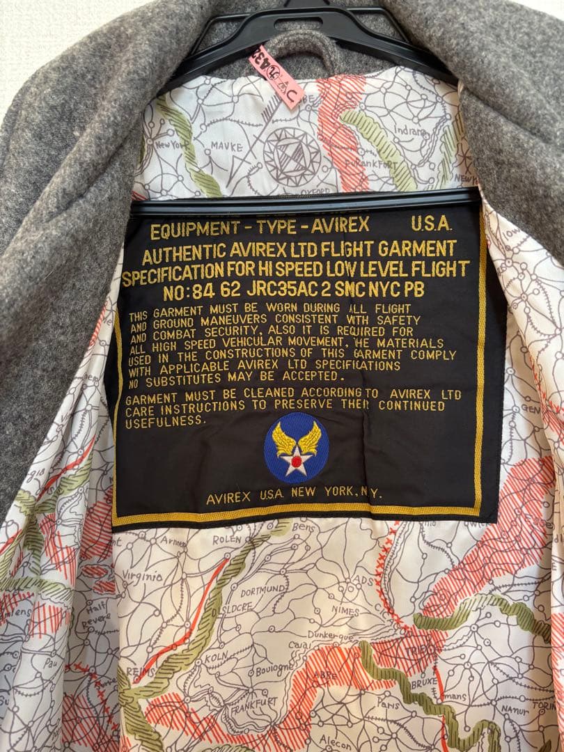 AVIREX グレー ピーコート VA-35