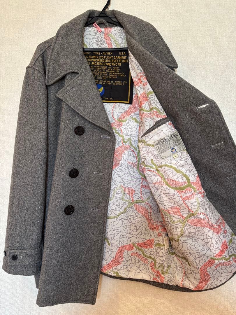 AVIREX グレー ピーコート VA-35