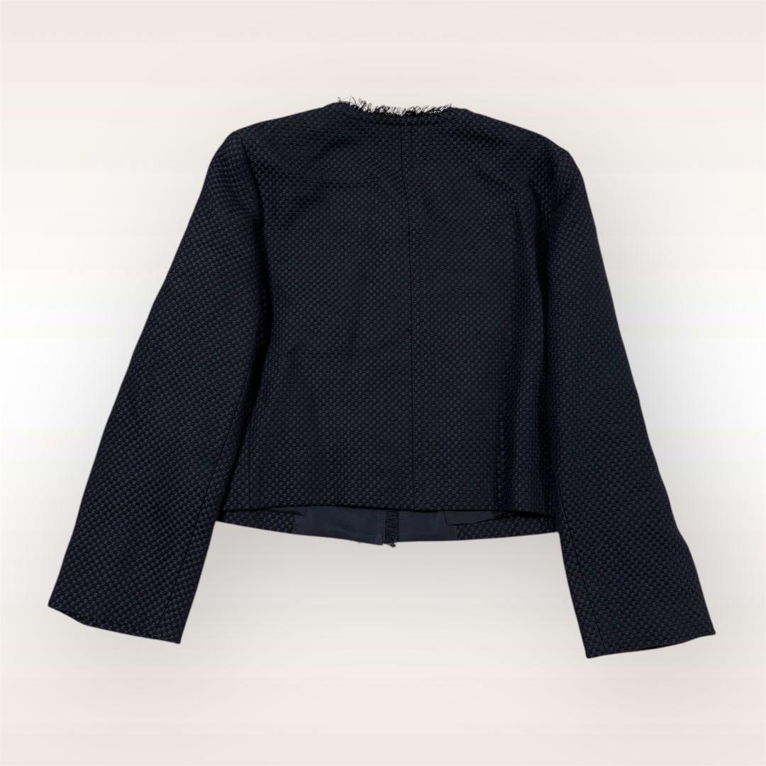 新品タグ付✨アナイ コットンプリペラポケットジャケット ネイビー ノーカラー