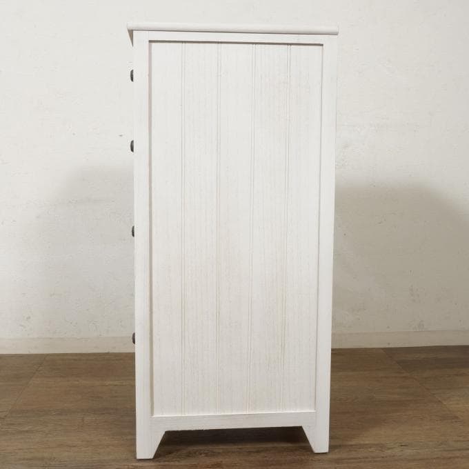 フォロー割【新品】アンティークホワイト　スリムチェスト シャビー