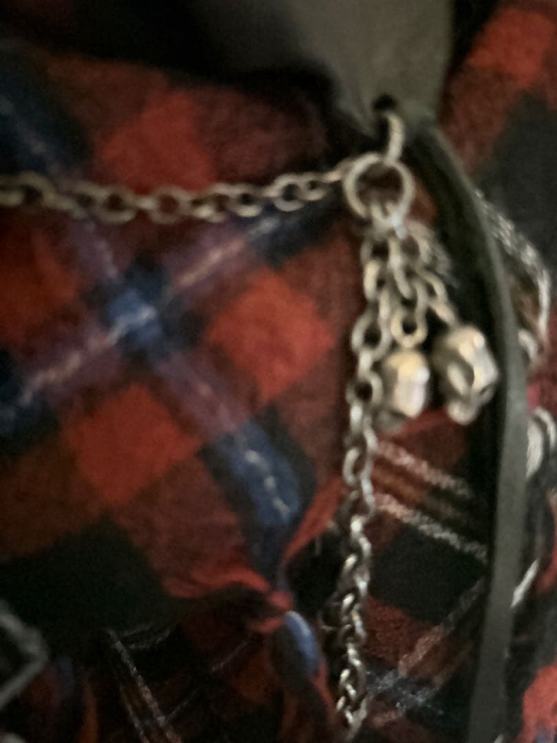 KMRii レザーチェック柄フェザーストール 巻スカート ifsixwasnin