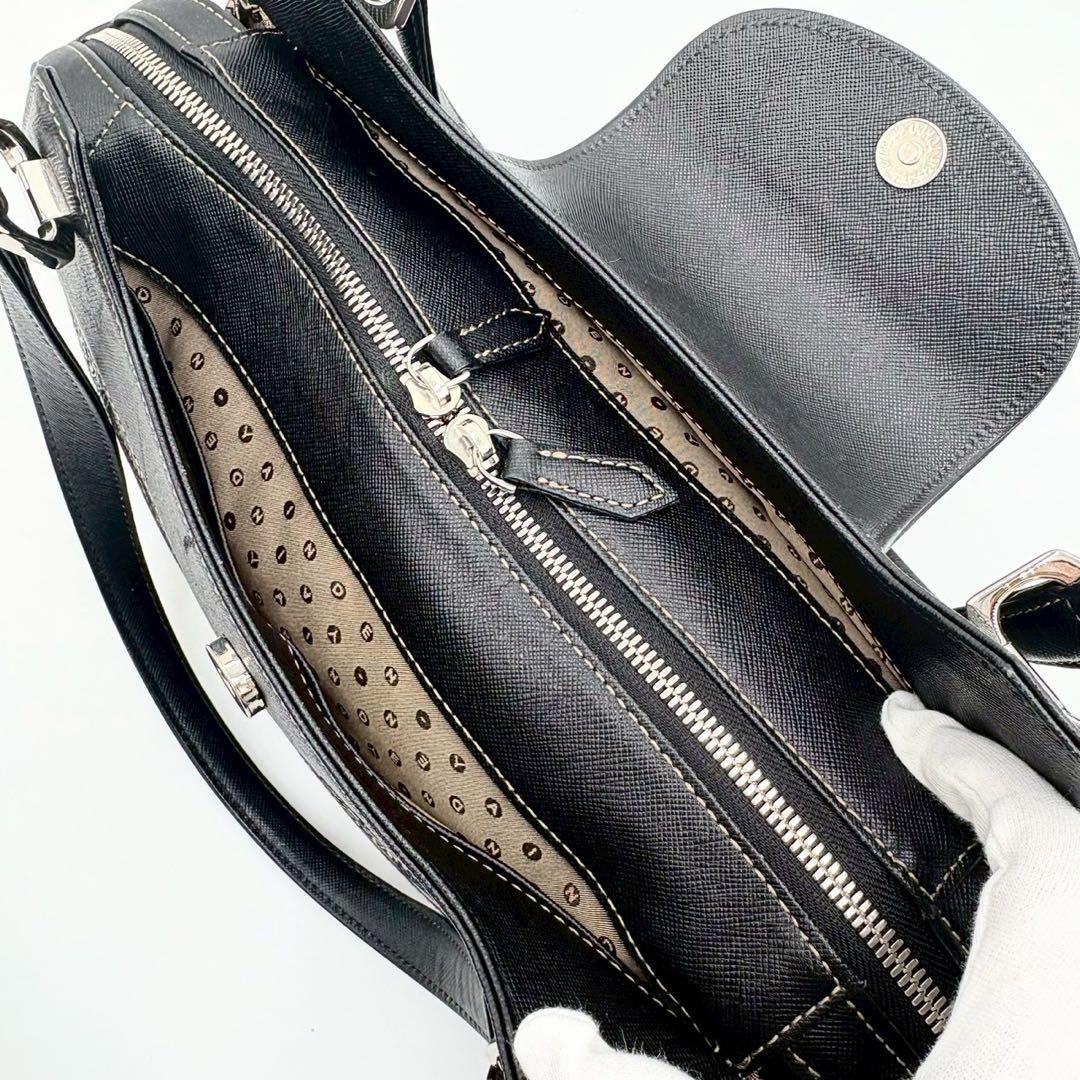 【超美品】印傳屋 PRIDEN プライデン 手提げバッグ 黒×ベージュ 鹿革 漆