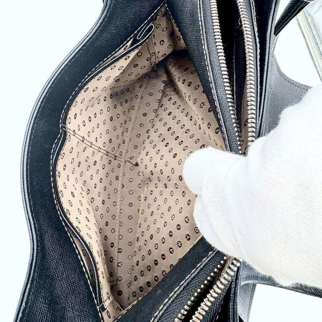 【超美品】印傳屋 PRIDEN プライデン 手提げバッグ 黒×ベージュ 鹿革 漆