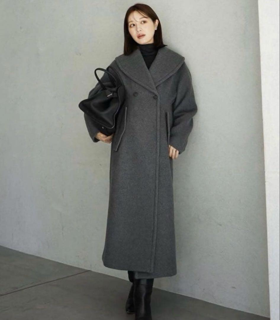 ジャケット・アウター laubeblanc Cape collar Narrow line coat