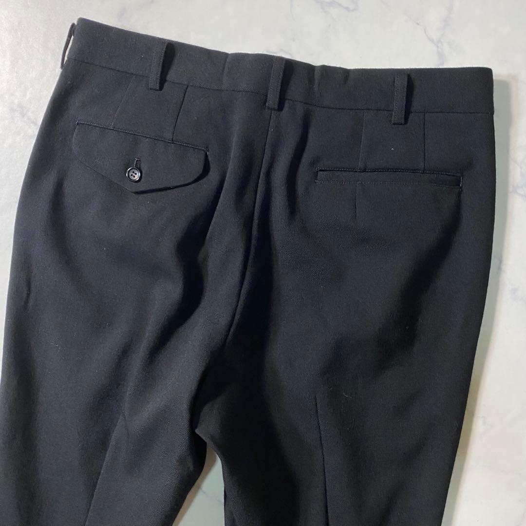 【美品】コムデギャルソンオムプリュス　スラックス　サイドスリット　サキソニー生地