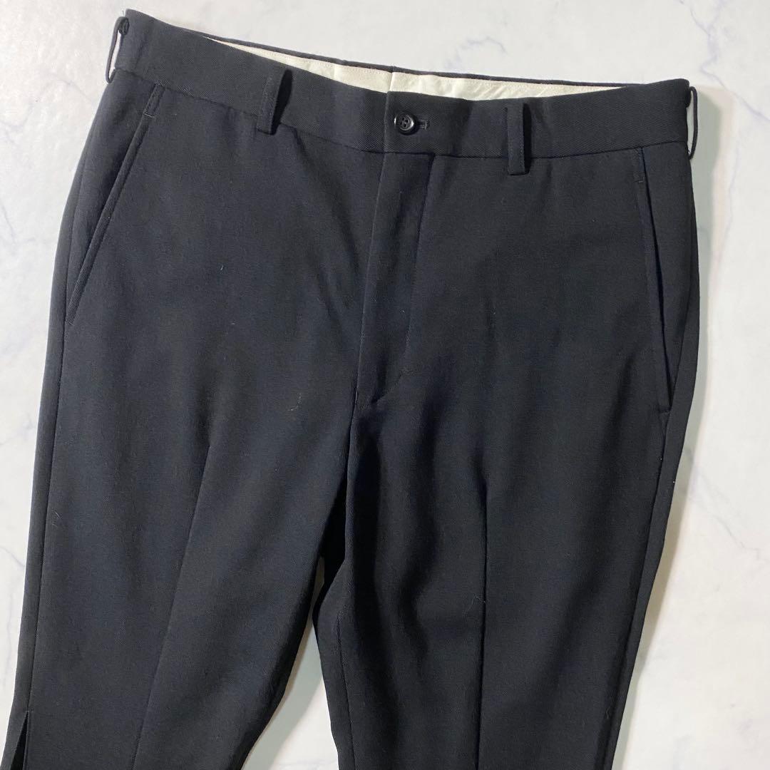 【美品】コムデギャルソンオムプリュス　スラックス　サイドスリット　サキソニー生地