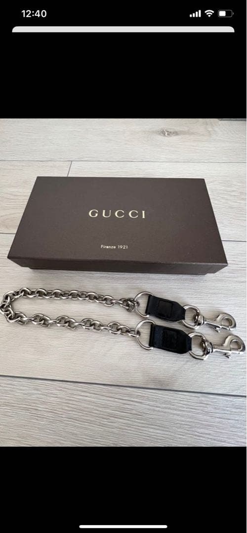 GUCCI ウォレットチェーン シルバー ブラック