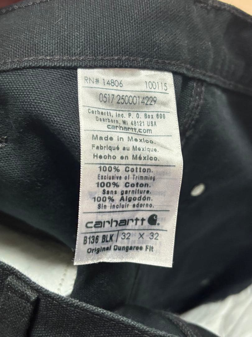 畳carhartt カーハート　ダブルニーパンツ　32インチ ブラック
