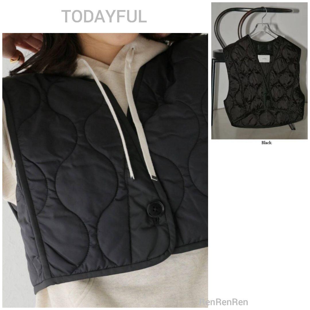 マルさまリクエスト ★TODAYFUL キルティングショートベスト　ブラック