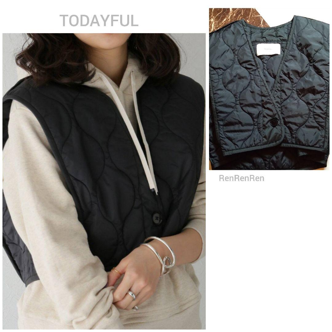 マルさまリクエスト ★TODAYFUL キルティングショートベスト　ブラック