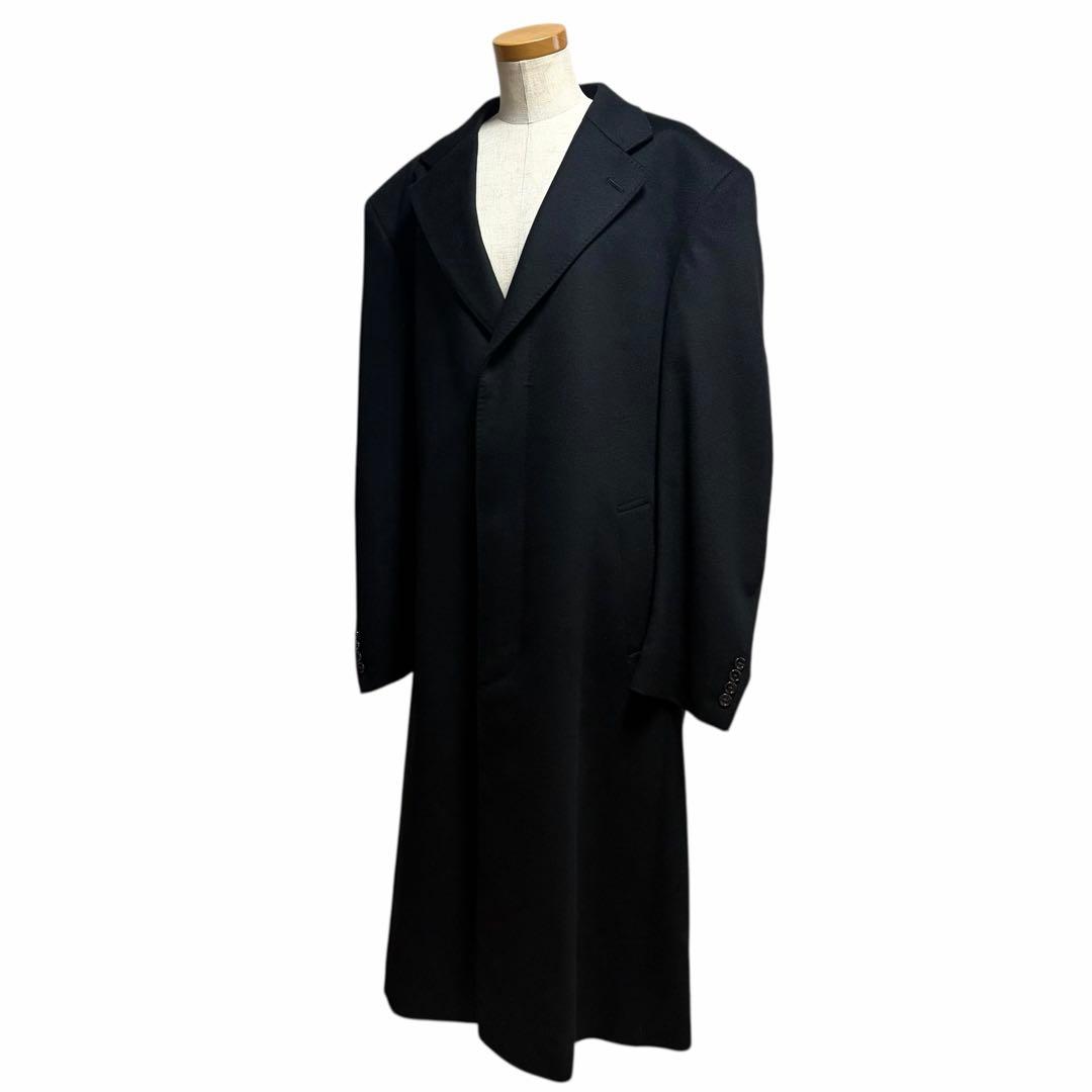 【極美品】カシミヤ100% メンズ チェスターコート XL 黒