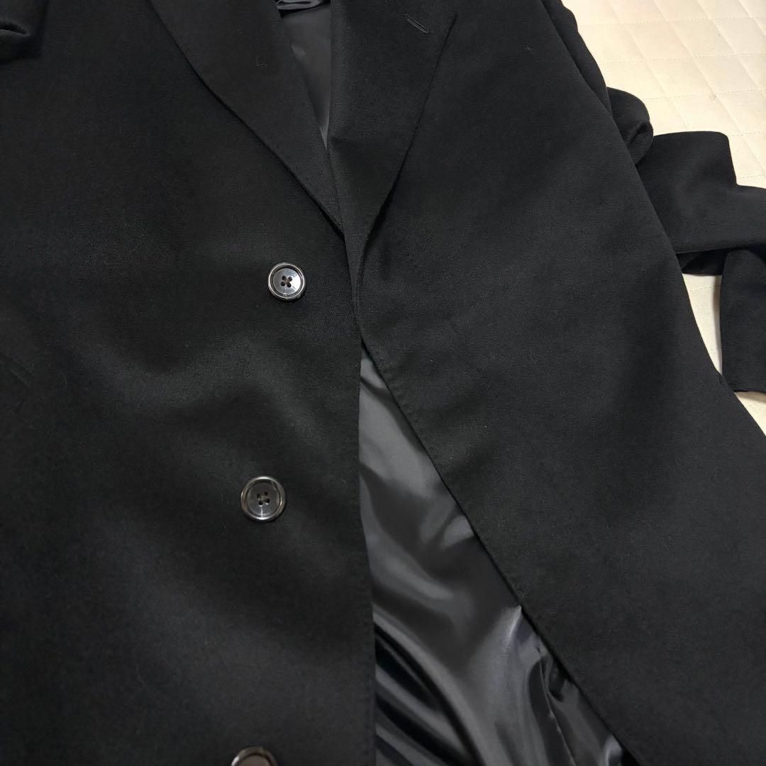 【極美品】カシミヤ100% メンズ チェスターコート XL 黒