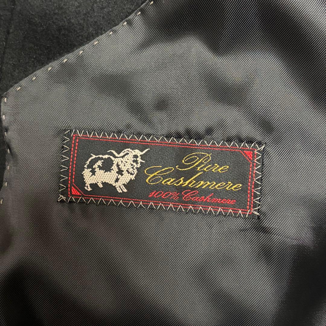 【極美品】カシミヤ100% メンズ チェスターコート XL 黒