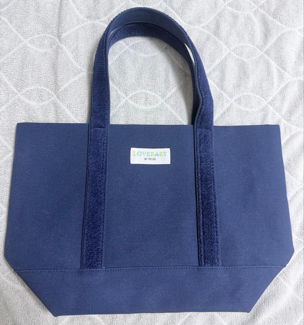 FEILER オールドテディ ワッペントートバッグ ネイビー小