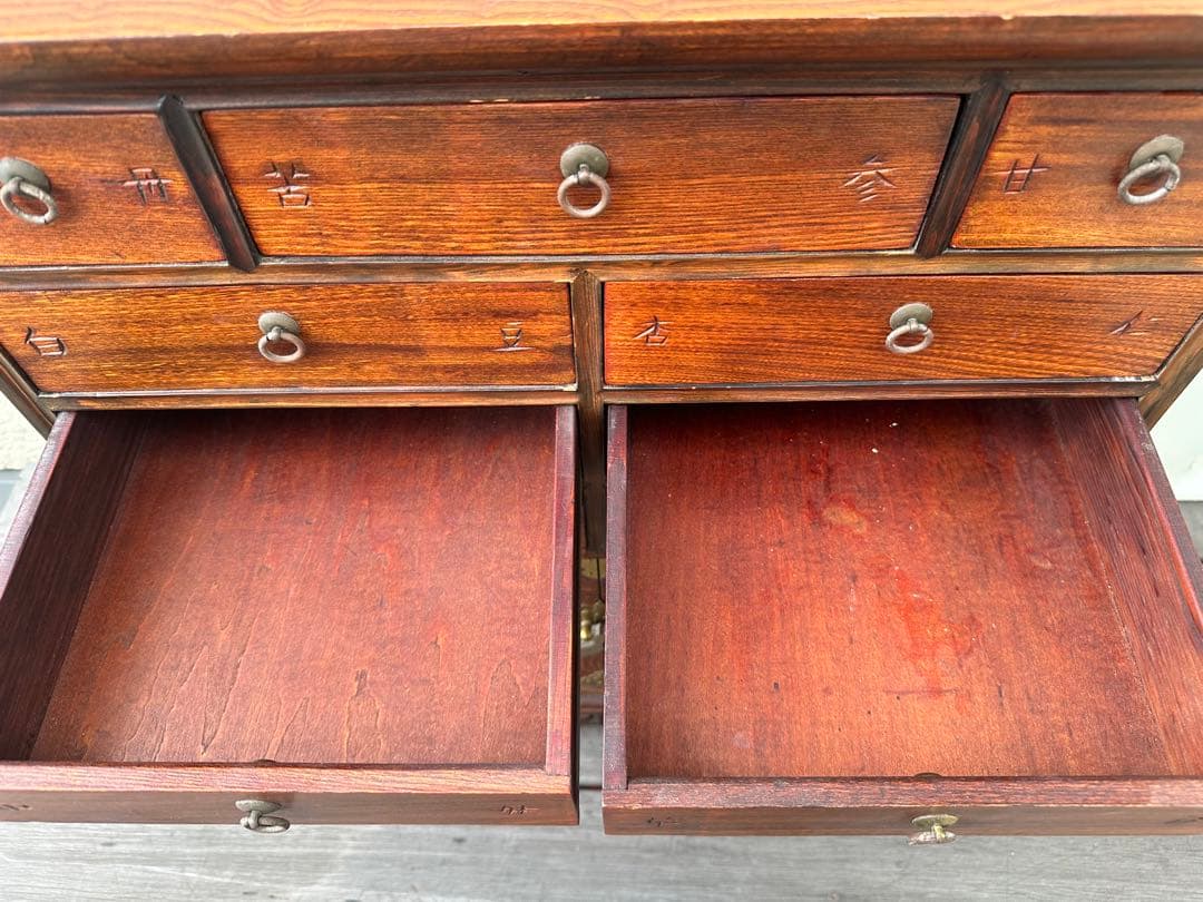 李朝 薬箪笥 ヤクジャン アンティーク 引き出し 戸棚 レトロ 木製　※r2