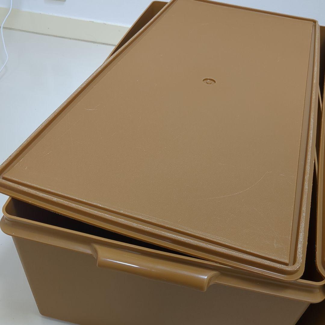 【2個セット】タッパーウェア　ディープロングスーパーケース　収納　茶