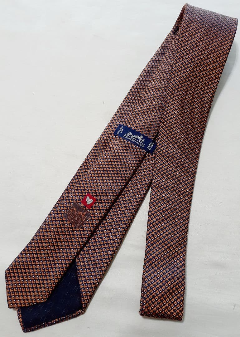 HERMES エルメス ハート柄 ネクタイ