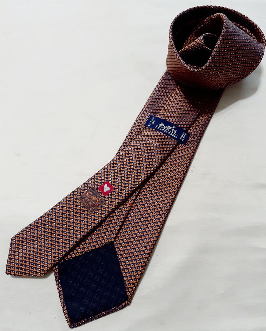 HERMES エルメス ハート柄 ネクタイ