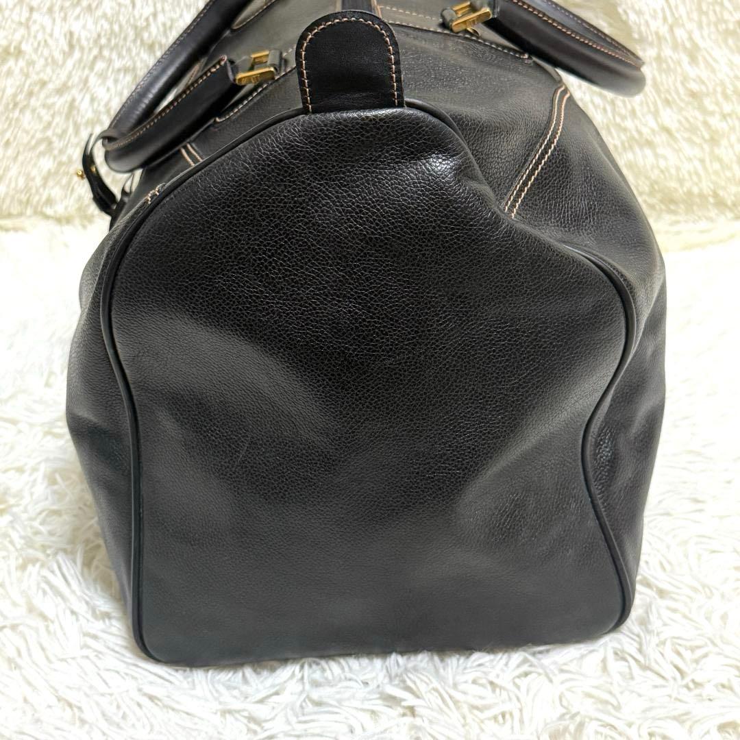 うし様⭐️dunhill ダンヒル ボストンバッグ レザー ロゴ刻印 ブラック