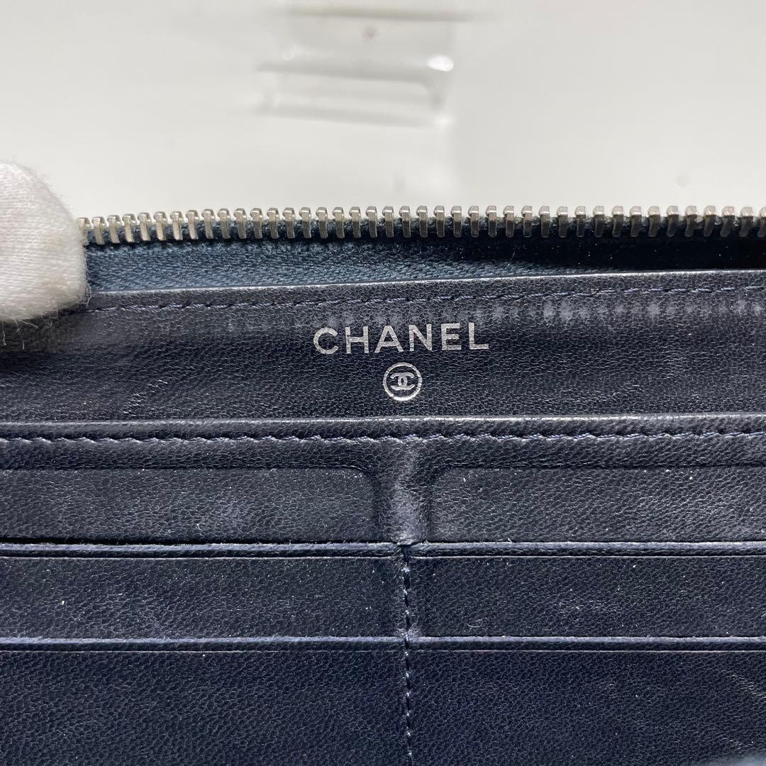 く*♪様 CHANEL マトラッセ　キルティングレザー 長財布 ネイビー