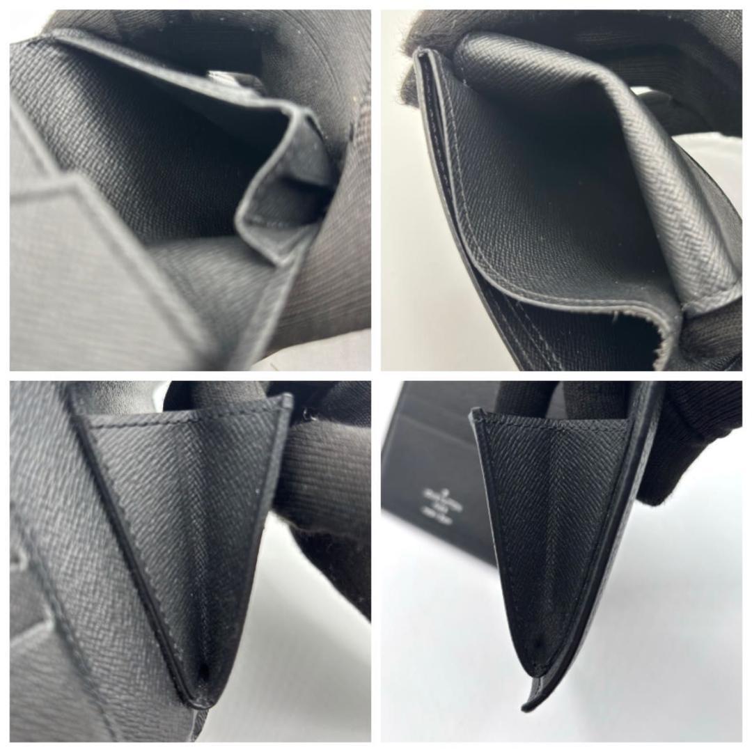 極美品 現行 IC 人気 ルイヴィトン マルコNM タイガ 黒 二つ折り財布