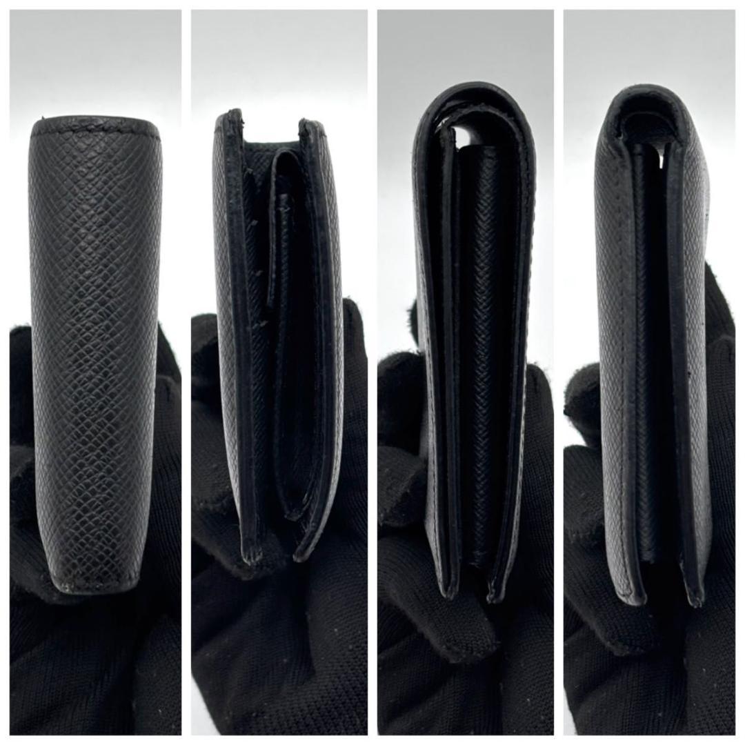 極美品 現行 IC 人気 ルイヴィトン マルコNM タイガ 黒 二つ折り財布