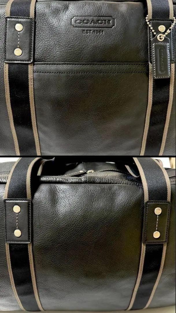 美品 COACH 本革ボストンバッグ 2way 大容量 ブラック レザー コーチ