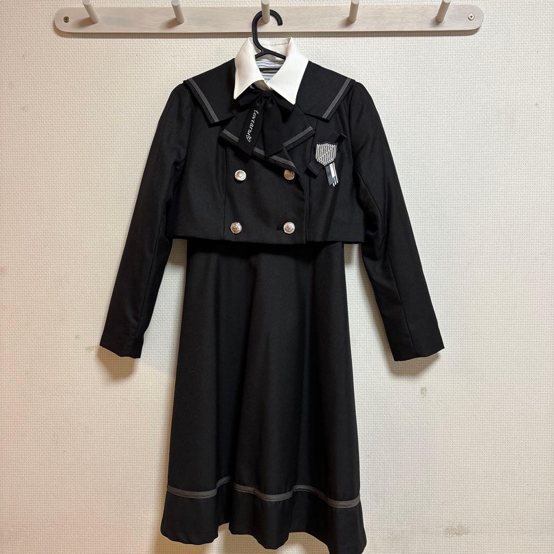 arisana 卒業式 スーツ 女の子 黒150cm セッ