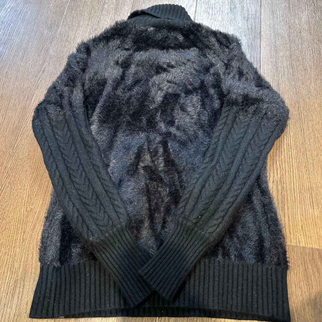 【美品】デサントゴルフセーター黒 シャギーニットレディースM DESCENTE