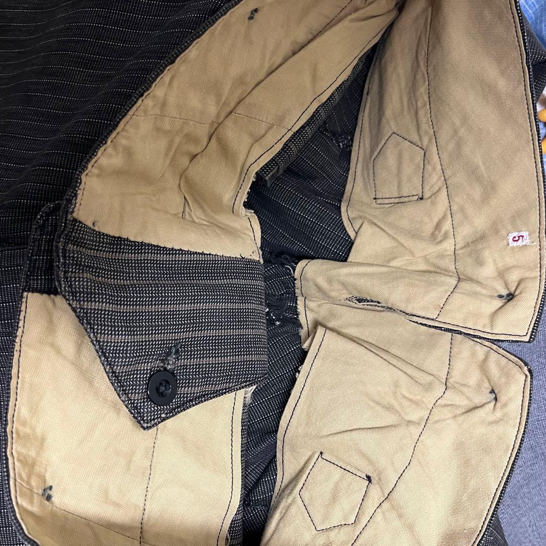 30s french vintage リネン シャンブレー トラウザーズ