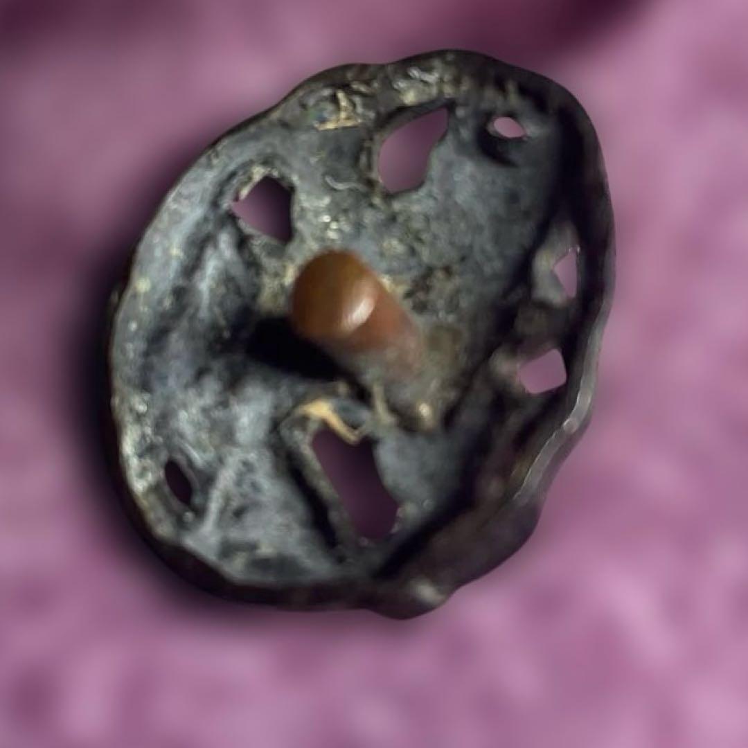 刀装具　2種2個　　武具　　目貫　　江戸時代　骨董　古道具