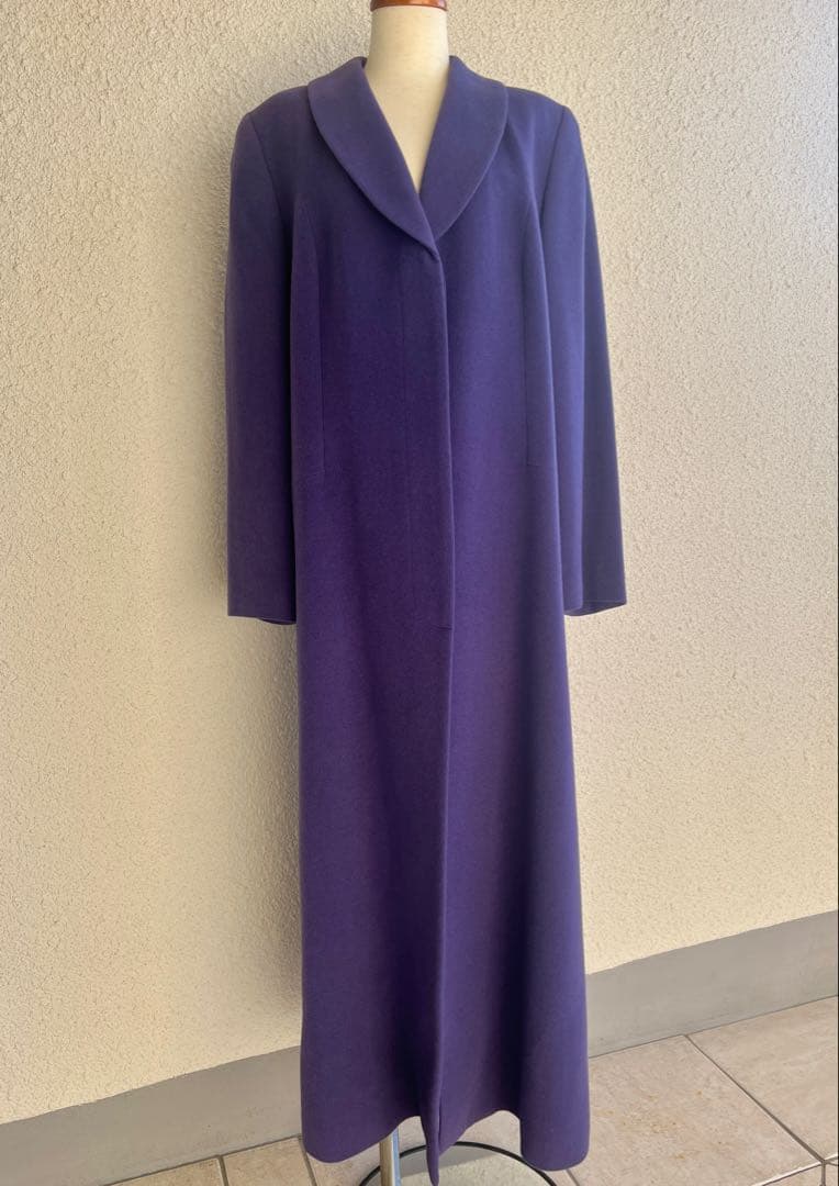 GIVENCHY ロングコート　紫　アンゴラ60%ウール40%　大きいサイズ44