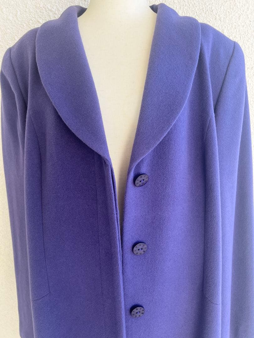 GIVENCHY ロングコート　紫　アンゴラ60%ウール40%　大きいサイズ44