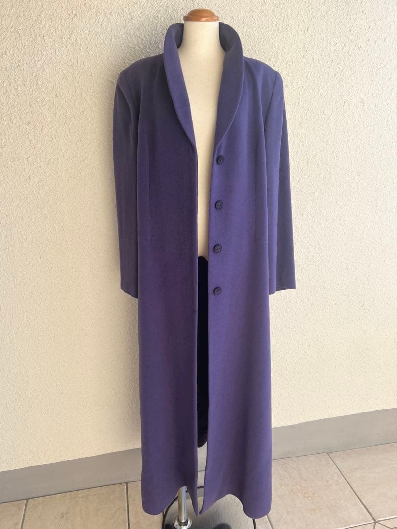 GIVENCHY ロングコート　紫　アンゴラ60%ウール40%　大きいサイズ44