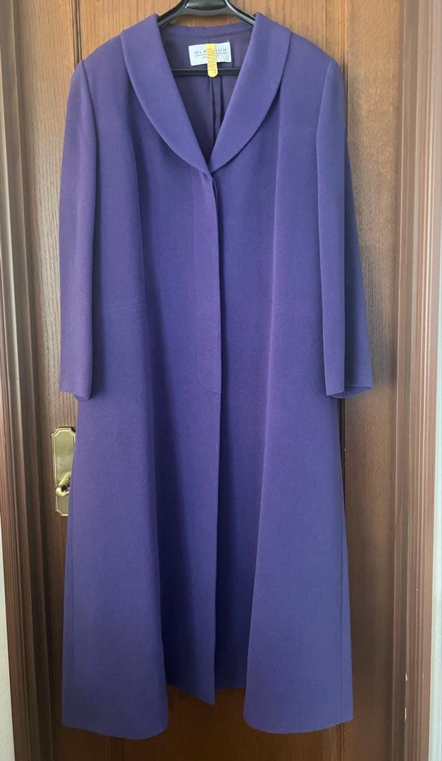 GIVENCHY ロングコート　紫　アンゴラ60%ウール40%　大きいサイズ44