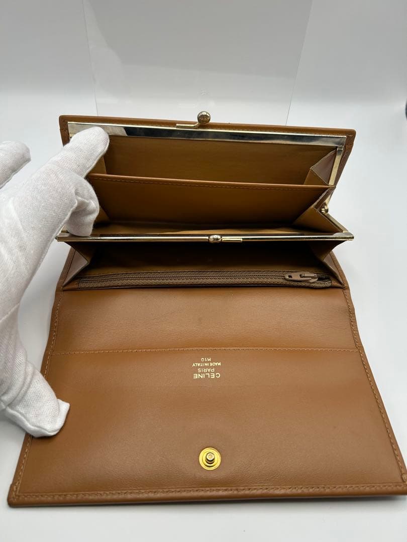 [美品]セリーヌ　マカダム柄フラップウォレット