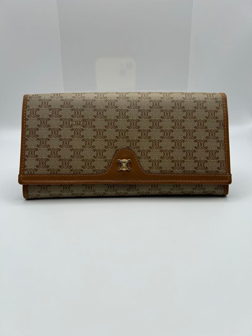 [美品]セリーヌ　マカダム柄フラップウォレット