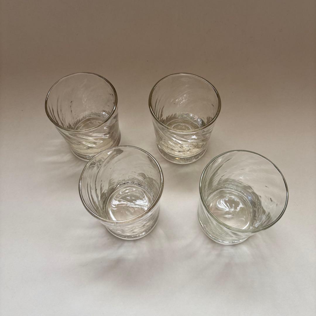 倉敷ガラス　小谷真三　ガラスコップ　4客　民藝