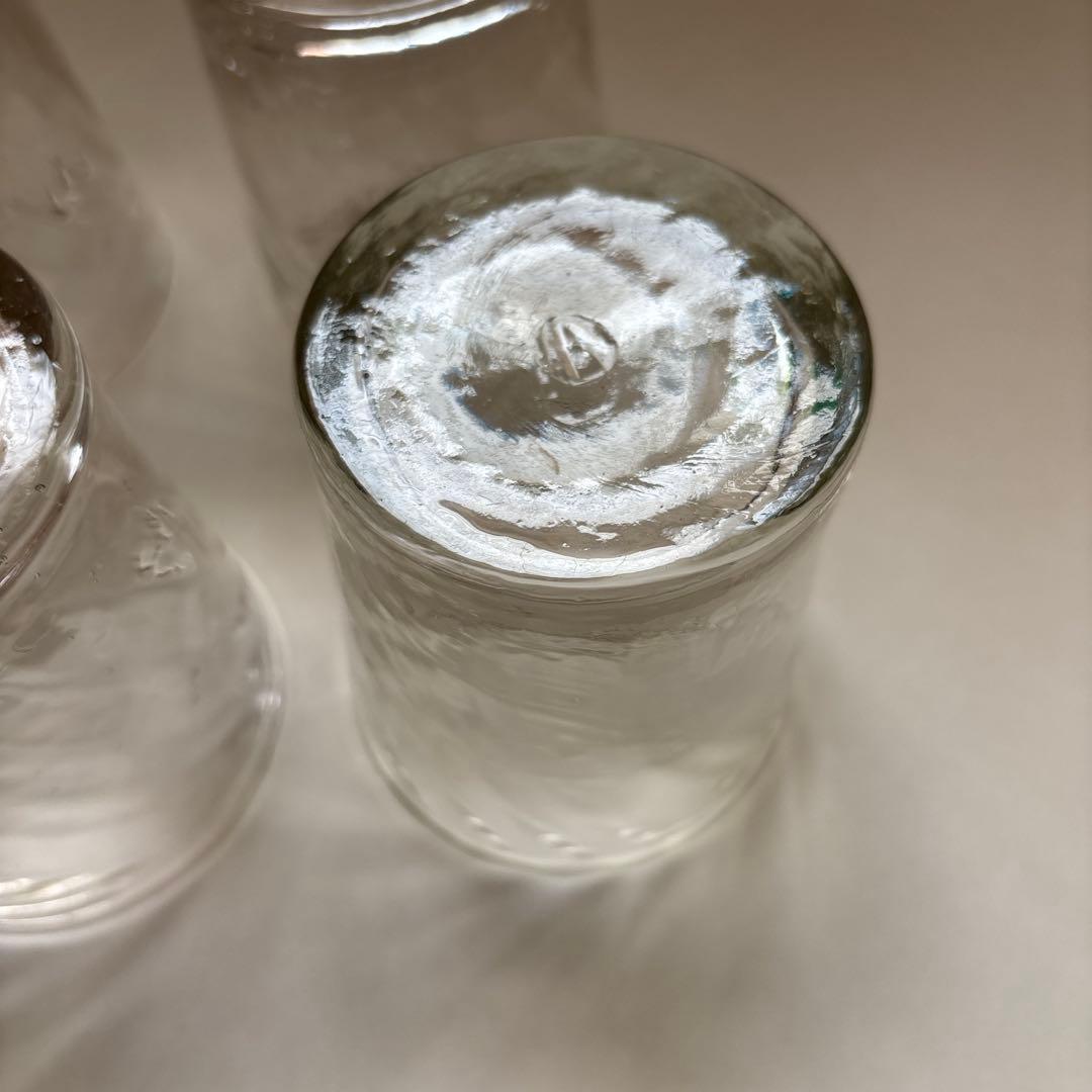 倉敷ガラス　小谷真三　ガラスコップ　4客　民藝