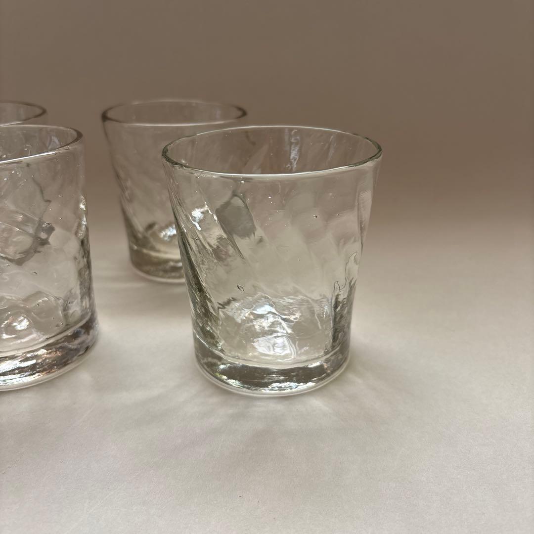 倉敷ガラス　小谷真三　ガラスコップ　4客　民藝
