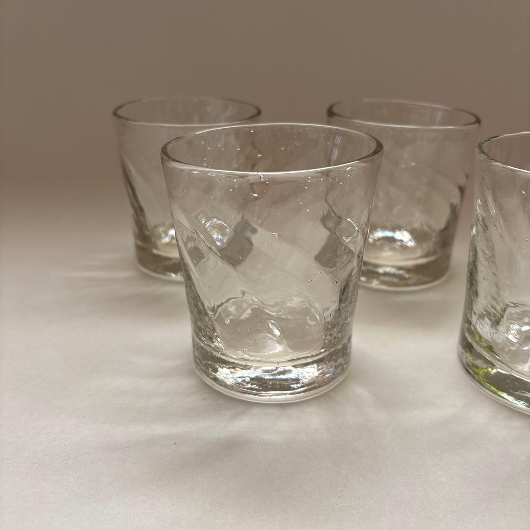 倉敷ガラス　小谷真三　ガラスコップ　4客　民藝