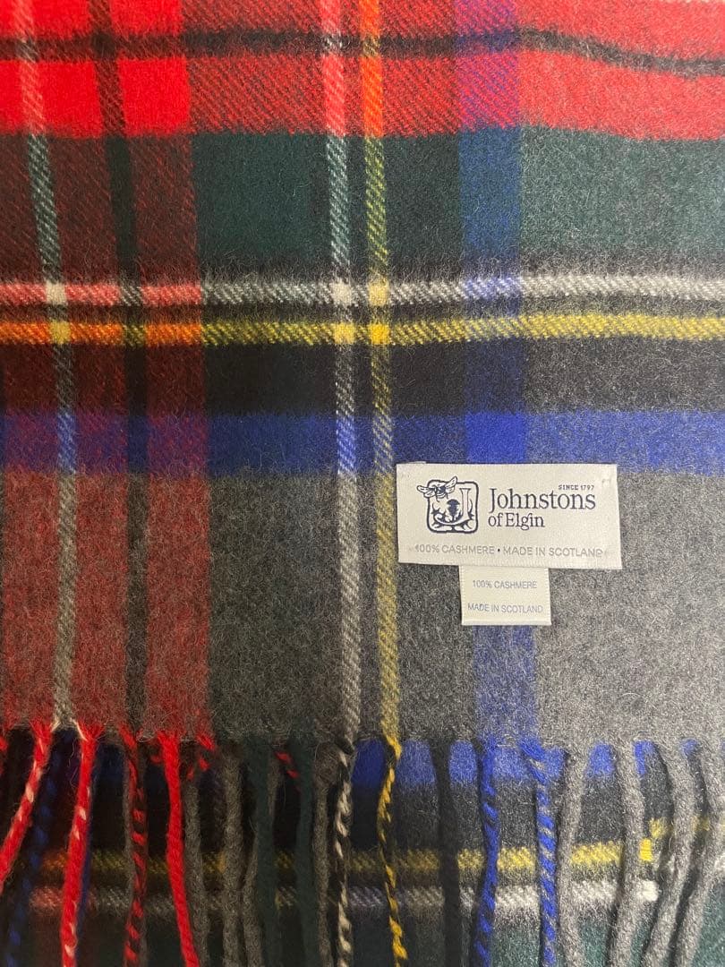 【ののさち】ジョンストンズ 大判 カシミア ストール　チェック
