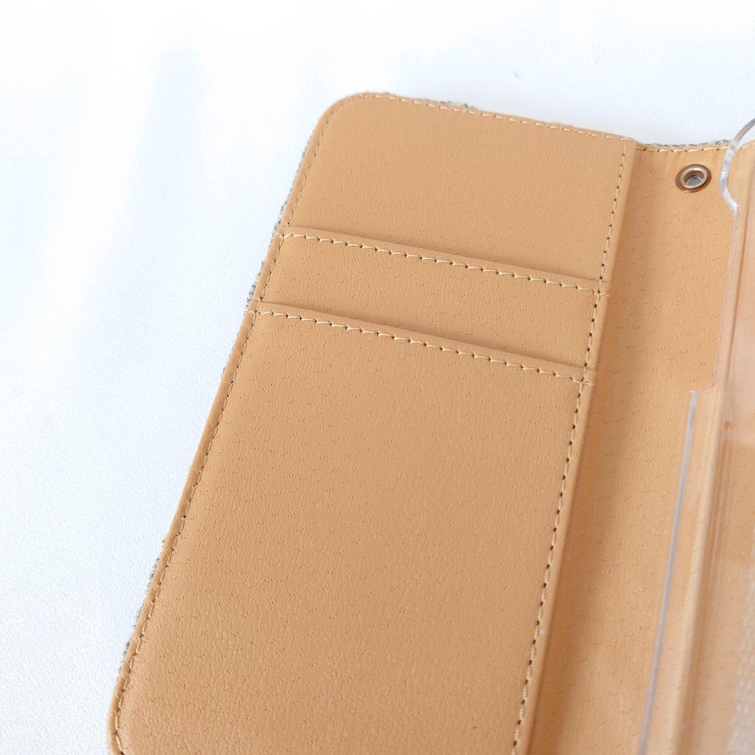 【iphoneSE3】タンバリン グレー 手帳型スマホケース ミナペルホネン