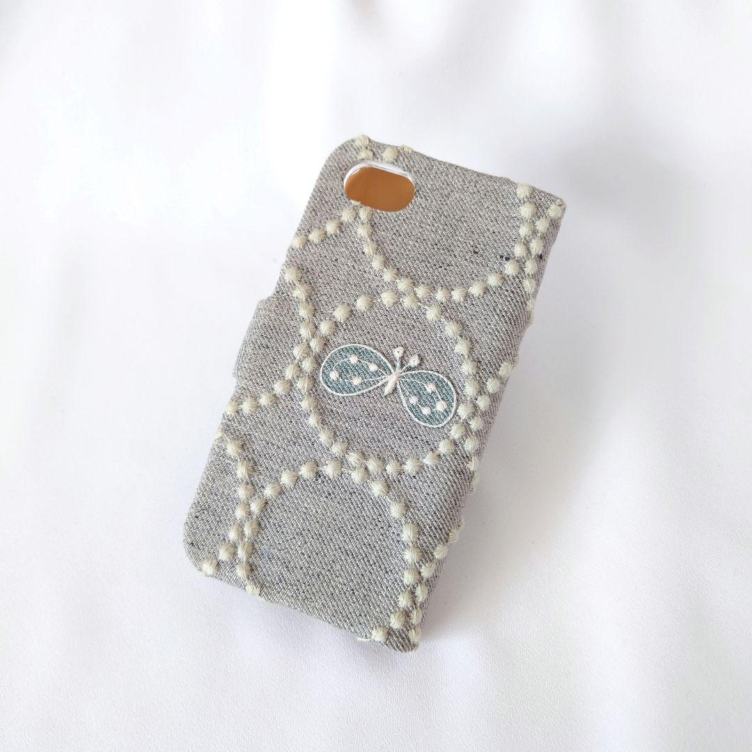 【iphoneSE3】タンバリン グレー 手帳型スマホケース ミナペルホネン