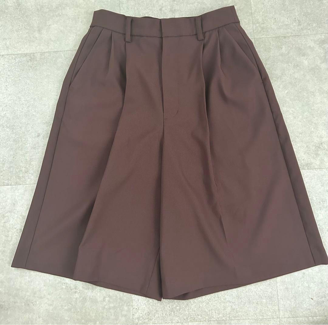 専用★MACHATT 25SS タックハーフパンツ ブラウンサイズ38