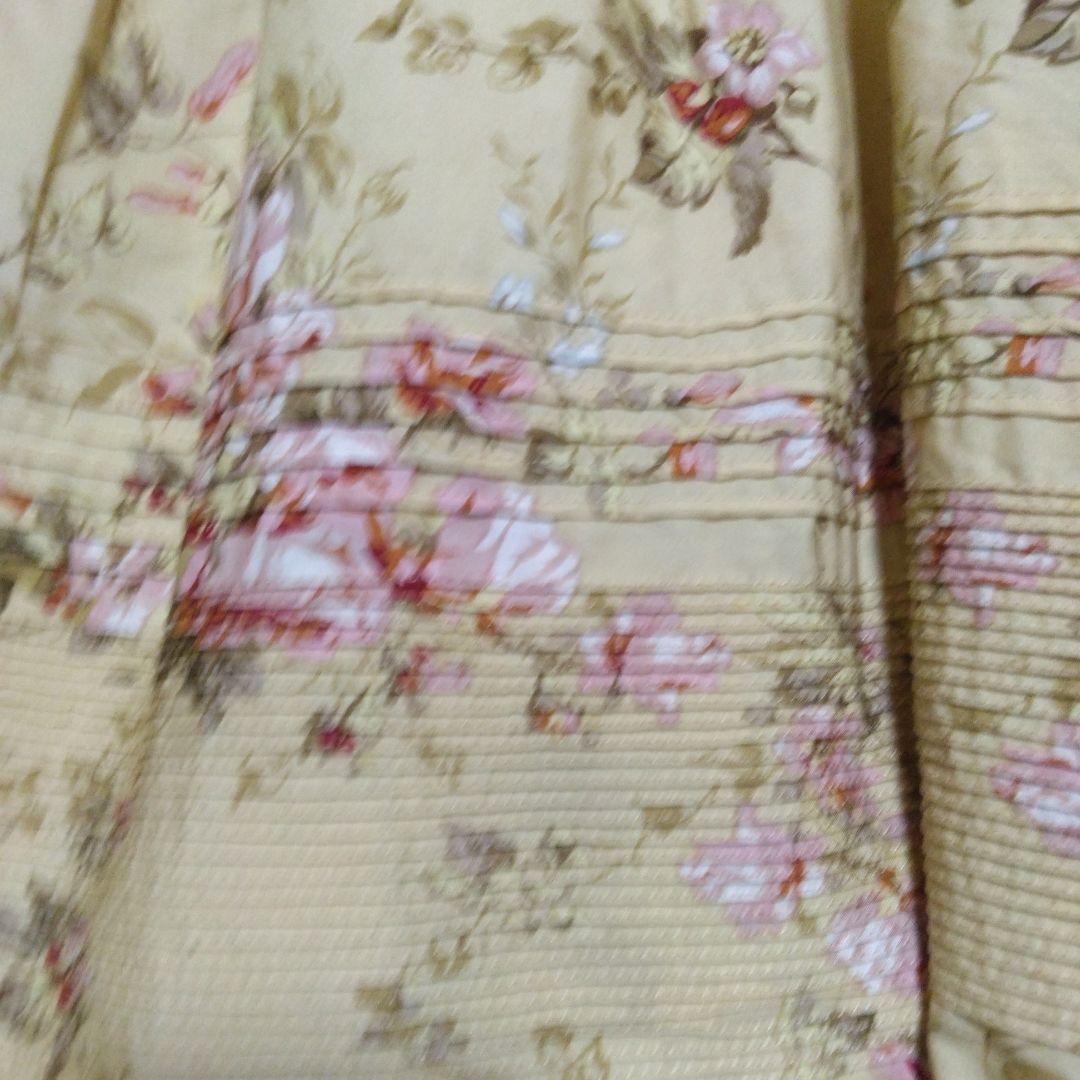 ピンクハウス　美品インゲボルグ　花柄イエロー半袖〜五分袖ロングワンピース