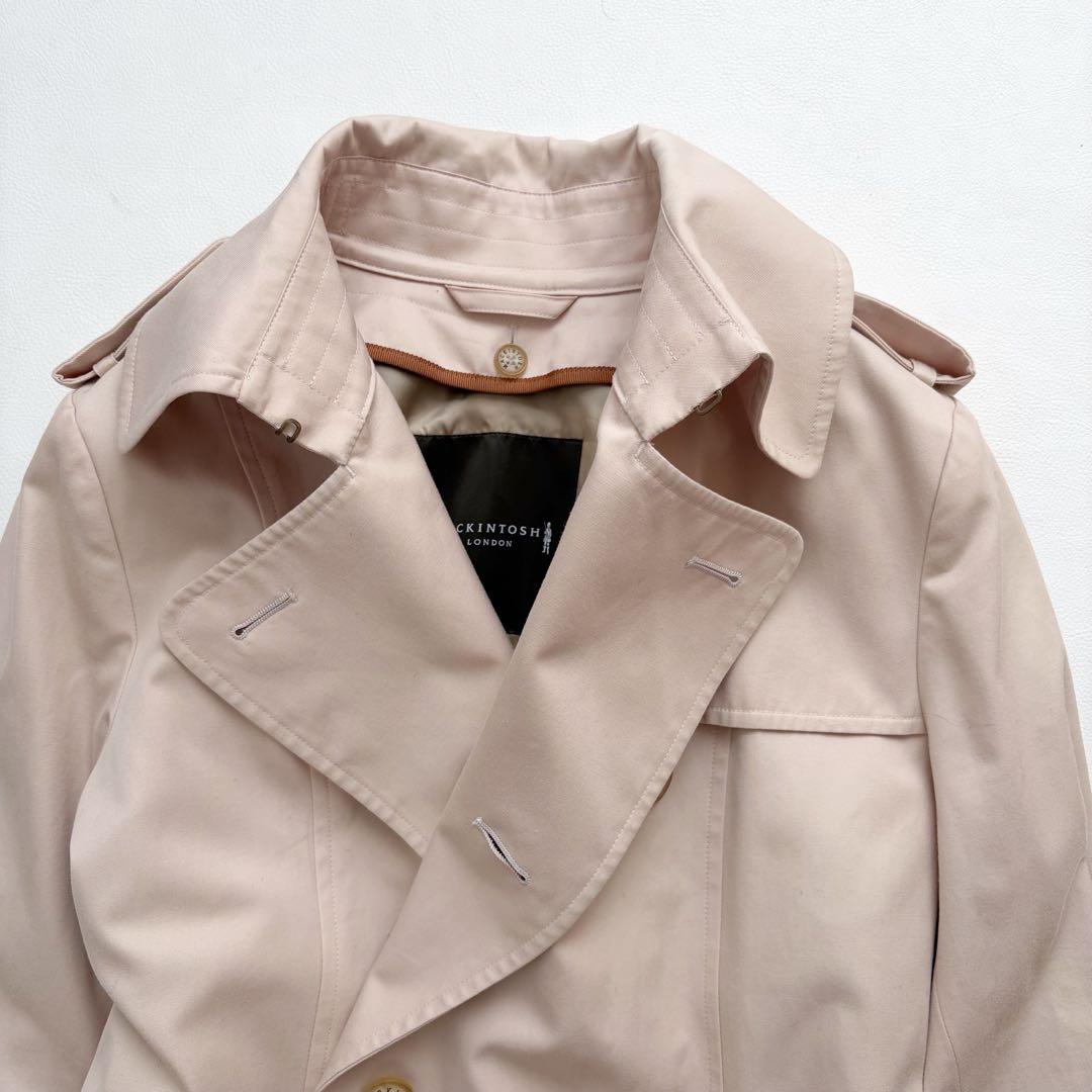 大きいサイズ　マッキントッシュ　トレンチコート　ピンクベージュ　ライナー　44